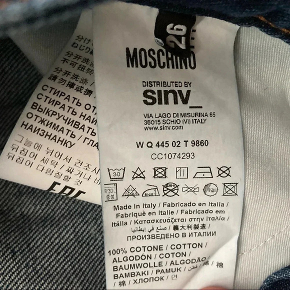 Moschino Glitter Patches Jeans Sz 26 NWT - Picture 6 of 7